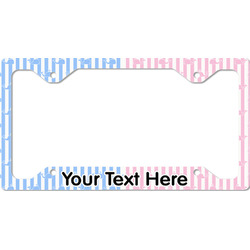 Striped w/ Whales License Plate Frame - Style C (Personalized)
