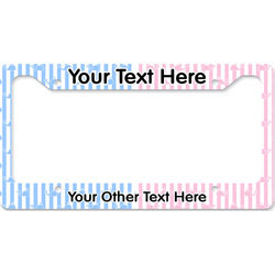 Striped w/ Whales License Plate Frame - Style B (Personalized)