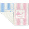 Striped w/ Whales Linen Placemat - Folded Corner (single side)