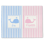 Striped w/ Whales Single-Sided Linen Placemat - Single w/ Multiple Names