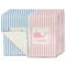 Striped w/ Whales Linen Placemat - MAIN Set of 4 (single sided)