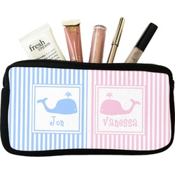 Striped w/ Whales Makeup / Cosmetic Bag - Small (Personalized)