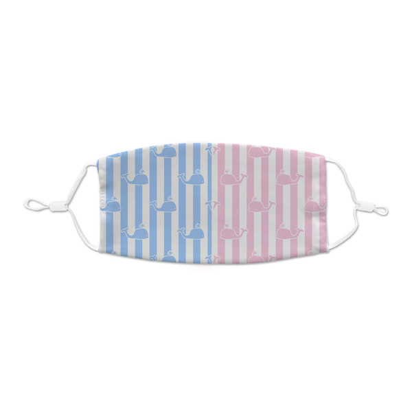 Custom Striped w/ Whales Kid's Cloth Face Mask - XSmall