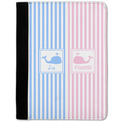 Striped w/ Whales Notebook Padfolio - Medium w/ Multiple Names