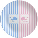 Striped w/ Whales Melamine Plate (Personalized)