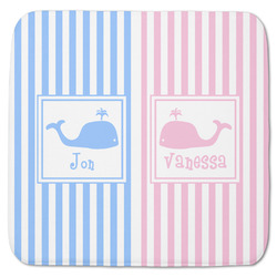 Striped w/ Whales Memory Foam Bath Mat - 48"x48" (Personalized)