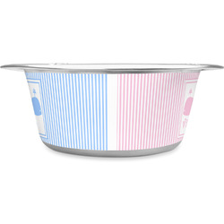 Striped w/ Whales Stainless Steel Dog Bowl - Small (Personalized)