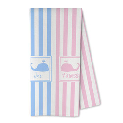 Striped w/ Whales Kitchen Towel - Microfiber (Personalized)