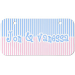 Striped w/ Whales Mini/Bicycle License Plate (2 Holes) (Personalized)