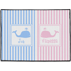 Striped w/ Whales Door Mat - 24"x18" (Personalized)