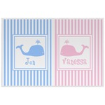 Striped w/ Whales Laminated Placemat w/ Multiple Names