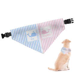 Striped w/ Whales Dog Bandana - Small (Personalized)