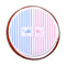 Striped w/ Whales Printed Icing Circle - Medium - On Cookie