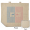 Striped w/ Whales Reusable Cotton Grocery Bag - Front & Back View