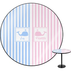 Striped w/ Whales Round Table - 30" (Personalized)