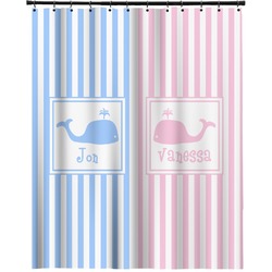 Striped w/ Whales Extra Long Shower Curtain - 70"x84" (Personalized)