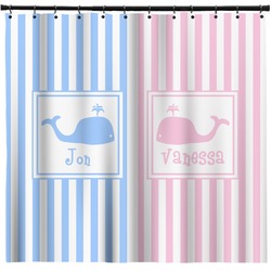 Striped w/ Whales Shower Curtain - 71" x 74" (Personalized)