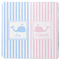 Striped w/ Whales Square Coaster Rubber Back - Single