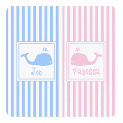 Striped w/ Whales Square Decal - Medium (Personalized)