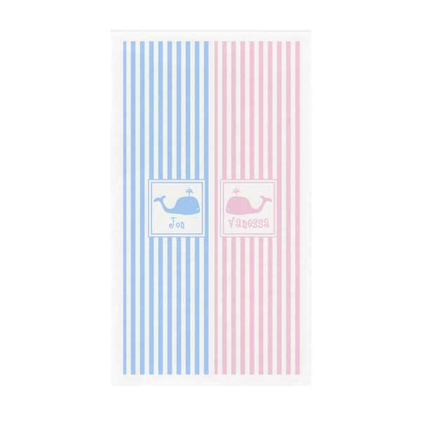 Custom Striped w/ Whales Guest Paper Towels - Full Color - Standard (Personalized)