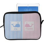 Striped w/ Whales Tablet Case / Sleeve - Large (Personalized)