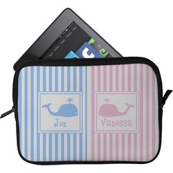 Striped w/ Whales Tablet Case / Sleeve - Small (Personalized)