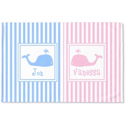 Striped w/ Whales Woven Mat (Personalized)