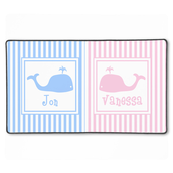 Custom Striped w/ Whales XXL Gaming Mouse Pad - 24" x 14" (Personalized)