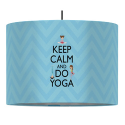 Keep Calm & Do Yoga 16" Drum Pendant Lamp - Fabric