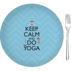 Keep Calm & Do Yoga Glass Appetizer / Dessert Plate 8"