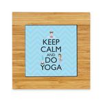 Keep Calm & Do Yoga Bamboo Trivet with Ceramic Tile Insert