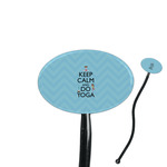 Keep Calm & Do Yoga 7" Oval Plastic Stir Sticks - Black - Double Sided