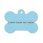 Keep Calm & Do Yoga Bone Shaped Dog ID Tag - Small