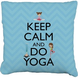 Keep Calm & Do Yoga Faux-Linen Throw Pillow 16"