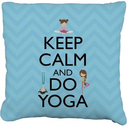 Keep Calm & Do Yoga Faux-Linen Throw Pillow 18"
