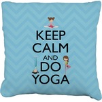 Keep Calm & Do Yoga Faux-Linen Throw Pillow 26"