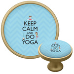 Keep Calm & Do Yoga Cabinet Knob - Gold