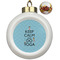 Keep Calm & Do Yoga Ceramic Christmas Ornament - Poinsettias (Front View)