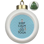 Keep Calm & Do Yoga Ceramic Ball Ornament - Christmas Tree