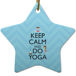 Keep Calm & Do Yoga Star Ceramic Ornament