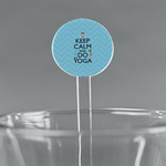 Keep Calm & Do Yoga 7" Round Plastic Stir Sticks - Clear