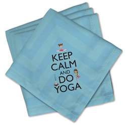 Keep Calm & Do Yoga Cloth Cocktail Napkins - Set of 4