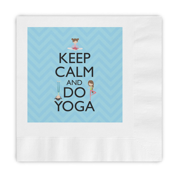 Custom Keep Calm & Do Yoga Embossed Decorative Napkins