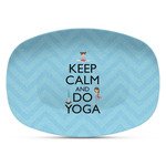 Keep Calm & Do Yoga Plastic Platter - Microwave & Oven Safe Composite Polymer