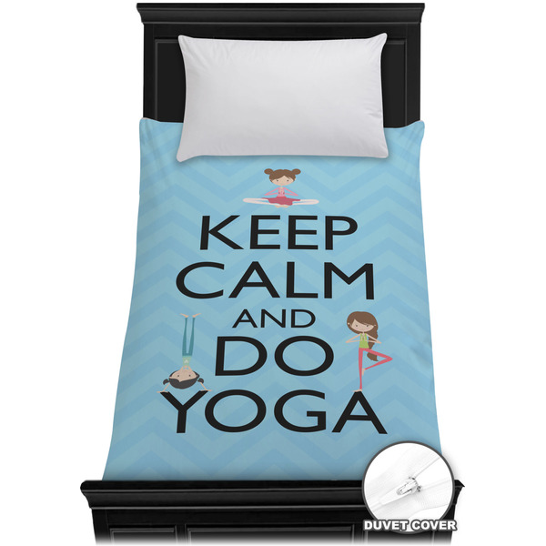 Custom Keep Calm & Do Yoga Duvet Cover - Twin XL