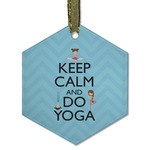 Keep Calm & Do Yoga Flat Glass Ornament - Hexagon