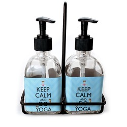 Keep Calm & Do Yoga Glass Soap & Lotion Bottle Set