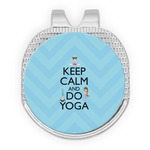 Keep Calm & Do Yoga Golf Ball Marker - Hat Clip - Silver