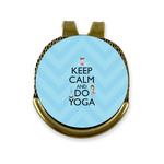 Keep Calm & Do Yoga Golf Ball Marker - Hat Clip - Gold