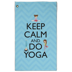 Keep Calm & Do Yoga Golf Towel - Poly-Cotton Blend - Large